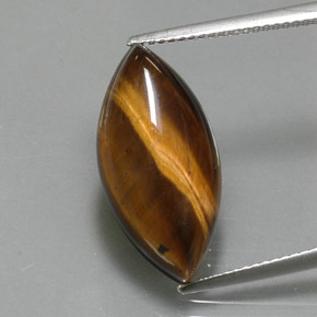 9.18 ct Brown Tiger's Eye Gemstone, Tiger's Eye Gem in Marquise Cabochon Shape for Sale.