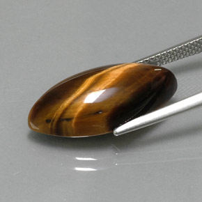 Tiger's Eye Gemstone in 21 x 10.3 mm Size for Sale, Tiger's Eye Stone in Gold Brown Color