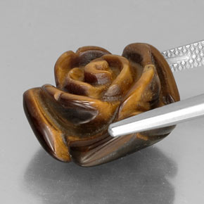 Tiger's Eye Gemstone in 16 x 15.4 mm Size for Sale, Tiger's Eye Stone in Gold Brown Color