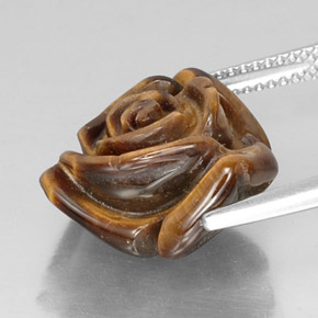 Tiger's Eye Gemstone in 15.9 x 14.5 mm Size for Sale, Tiger's Eye Stone in Gold Brown Color