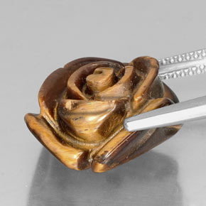 Tiger's Eye Gemstone in 16.1 x 15.9 mm Size for Sale, Tiger's Eye Stone in Gold Brown Color