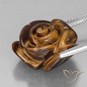 Tiger's Eye Gemstone in 16 x 14.9 mm Size for Sale, Tiger's Eye Stone in Caramel Brown Color