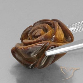 Tiger's Eye Gemstone in 15 x 15 mm (calibrated) Size for Sale, Tiger's Eye Stone in Reddish Brown Color