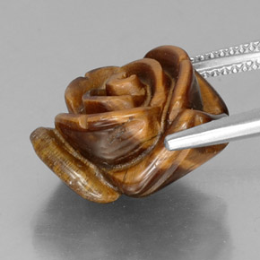 Tiger's Eye Gemstone in 15.9 x 14.8 mm Size for Sale, Tiger's Eye Stone in Gold Brown Color