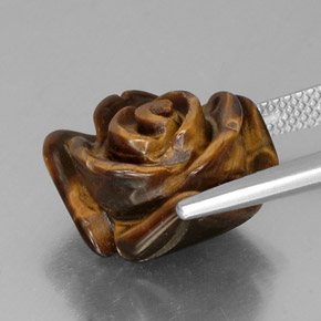 Tiger's Eye Gemstone in 15.3 x 14.9 mm Size for Sale, Tiger's Eye Stone in Gold Brown Color