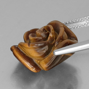 Tiger's Eye Gemstone in 16 x 15.8 mm Size for Sale, Tiger's Eye Stone in Gold Brown Color