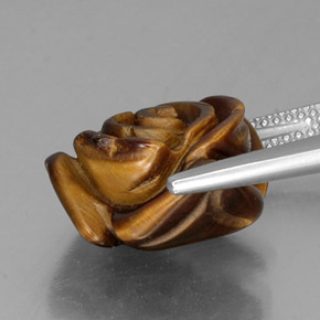 Tiger's Eye Gemstone in 15.2 x 14.7 mm Size for Sale, Tiger's Eye Stone in Gold Brown Color
