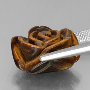 Tiger's Eye Gemstone in 16.1 x 15.8 mm Size for Sale, Tiger's Eye Stone in Gold Brown Color