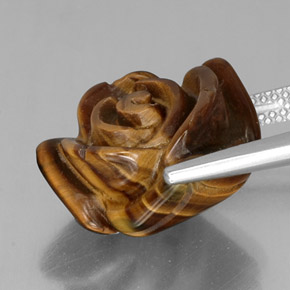 Tiger's Eye Gemstone in 16.4 x 15.2 mm Size for Sale, Tiger's Eye Stone in Gold Brown Color