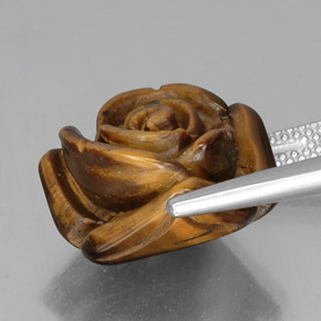 Tiger's Eye Gemstone in 15.6 x 15 mm Size for Sale, Tiger's Eye Stone in Gold Brown Color