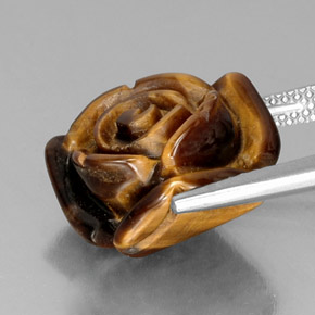 Tiger's Eye Gemstone in 15.7 x 15 mm Size for Sale, Tiger's Eye Stone in Gold Brown Color