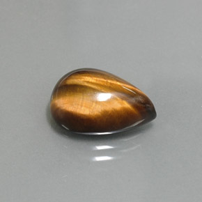 5.67 ct Brown Tiger's Eye Stone, Natural Tiger's Eye in Pear Cabochon Shape for Sale