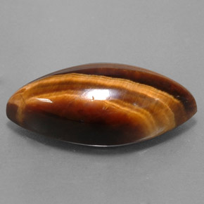 8.51 ct Brown Tiger's Eye Stone, Natural Tiger's Eye in Marquise Cabochon Shape for Sale