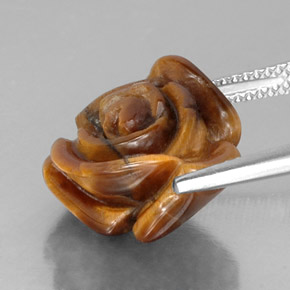 Tiger's Eye Gemstone in 15.5 x 14.5 mm Size for Sale, Tiger's Eye Stone in Gold Brown Color