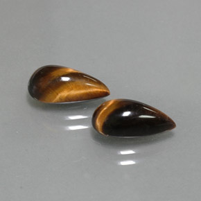 3.82 ct Brown Tiger's Eye Stone, Natural Tiger's Eye in Pear Cabochon Shape for Sale