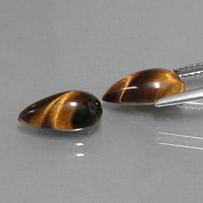 Tiger's Eye Gemstone in 11.4 x 6.1 mm Size for Sale, Tiger's Eye Stone in Gold Brown Color