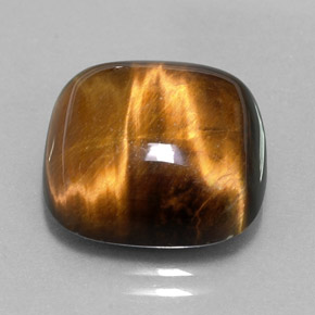 13.38 ct Brown Tiger's Eye Stone, Natural Tiger's Eye in Cushion Cabochon Shape for Sale