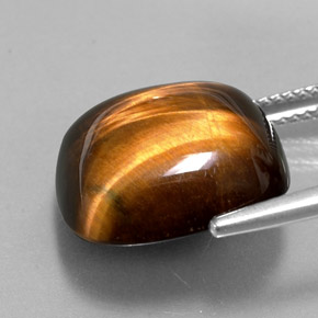Tiger's Eye Gemstone in 15.4 x 15.3 mm Size for Sale, Tiger's Eye Stone in Gold Brown Color