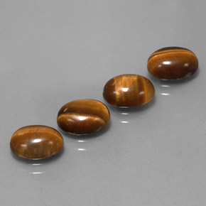 6.39 ct Brown Tiger's Eye Stone, Natural Tiger's Eye in Oval Cabochon Shape for Sale