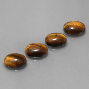 6.13 ct Brown Tiger's Eye Stone, Natural Tiger's Eye in Oval Cabochon Shape for Sale