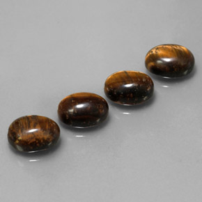 8.09 ct Brown Tiger's Eye Stone, Natural Tiger's Eye in Oval Cabochon Shape for Sale