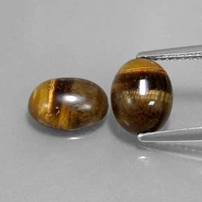 3.33 ct Brown Tiger's Eye Gemstone, Tiger's Eye Gem in Oval Cabochon Shape for Sale.