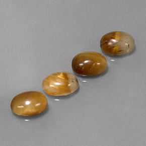 7.27 ctw Brown Tiger's Eye Stones, Natural Tiger's Eye in Oval Cabochon Shape for Sale