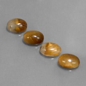 Tiger's Eye Gemstones in 9 x 7 mm (calibrated) Size for Sale, Tiger's Eye Stones in Warm Brown Color