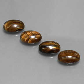 6.28 ct Brown Tiger's Eye Gemstone, Tiger's Eye Gem in Oval Cabochon Shape for Sale.