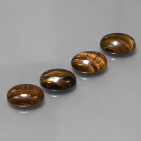 6.28 ct Brown Tiger's Eye Stone, Natural Tiger's Eye in Oval Cabochon Shape for Sale