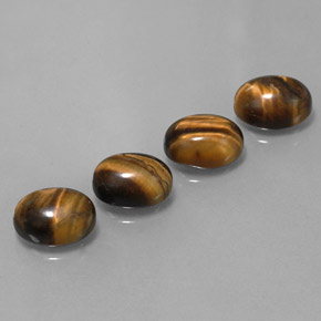 8.36 ctw Brown Tiger's Eye Stones, Natural Tiger's Eye in Oval Cabochon Shape for Sale