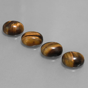 Tiger's Eye Gemstones in 9 x 7 mm (calibrated) Size for Sale, Tiger's Eye Stones in Gold Brown Color