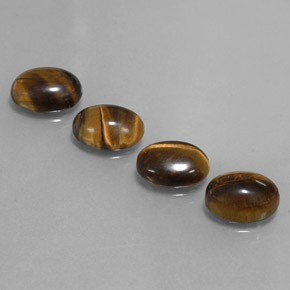 Tiger's Eye Gemstone in 9 x 7 mm (calibrated) Size for Sale, Tiger's Eye Stone in Gold Brown Color