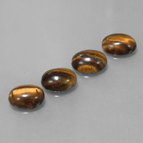 6.43 ct Brown Tiger's Eye Stone, Natural Tiger's Eye in Oval Cabochon Shape for Sale