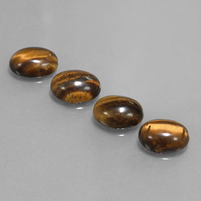 Tiger's Eye Gemstone in 9 x 7 mm (calibrated) Size for Sale, Tiger's Eye Stone in Gold Brown Color