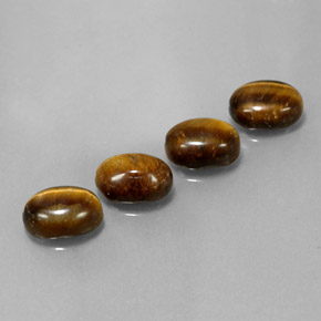 6.65 ctw Brown Tiger's Eye Stones, Natural Tiger's Eye in Oval Cabochon Shape for Sale
