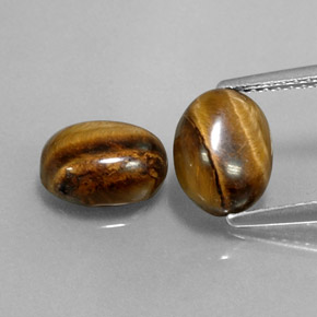 3.56 ct Brown Tiger's Eye Gemstone, Tiger's Eye Gem in Oval Cabochon Shape for Sale.