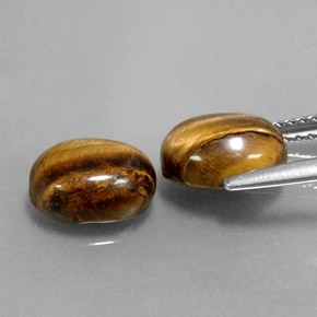 Tiger's Eye Gemstone in 9 x 7 mm (calibrated) Size for Sale, Tiger's Eye Stone in Gold Brown Color