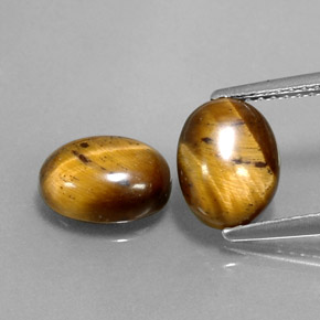 3.55 ct Brown Tiger's Eye Gemstone, Tiger's Eye Gem in Oval Cabochon Shape for Sale.