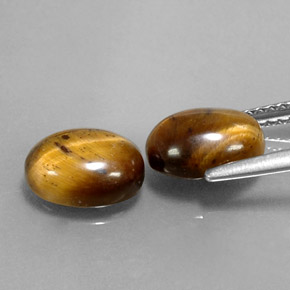Tiger's Eye Gemstone in 9 x 7 mm (calibrated) Size for Sale, Tiger's Eye Stone in Gold Brown Color