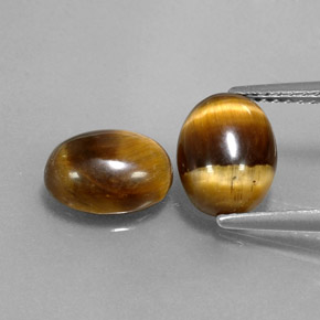 3.30 ct Brown Tiger's Eye Gemstone, Tiger's Eye Gem in Oval Cabochon Shape for Sale.