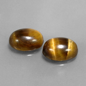 3.30 ct Brown Tiger's Eye Stone, Natural Tiger's Eye in Oval Cabochon Shape for Sale