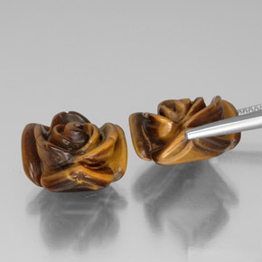 Tiger's Eye Gemstone in 16 x 15.6 mm Size for Sale, Tiger's Eye Stone in Gold Brown Color