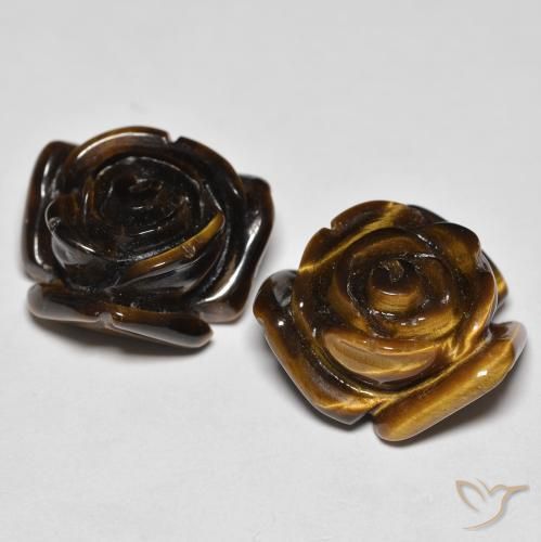 Tiger's Eye Gemstones in 16 x 16 mm (calibrated) Size for Sale, Tiger's Eye Stones in Warm Brown Color
