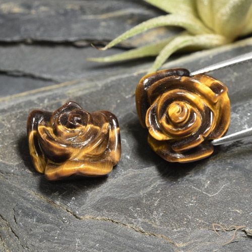 24.29 ct Carved Rose Tiger's Eye, 15.9 x 15.8 mm From Thailand, Photo A