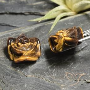 Tiger's Eye Gemstones in 16 x 16 mm (calibrated) Size for Sale, Tiger's Eye Stones in Medium-Light Brown Color