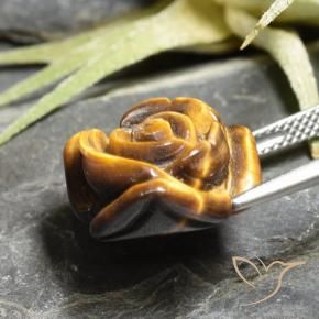 Tiger's Eye Gemstone in 15 x 15 mm (calibrated) Size for Sale, Tiger's Eye Stone in Golden Brown Color