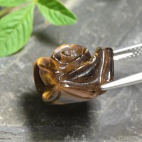 Tiger's Eye Gemstone in 16.4 x 15.9 mm Size for Sale, Tiger's Eye Stone in Gold Brown Color