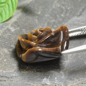 Tiger's Eye Gemstone in 15.3 x 15.2 mm Size for Sale, Tiger's Eye Stone in Warm Brown Color
