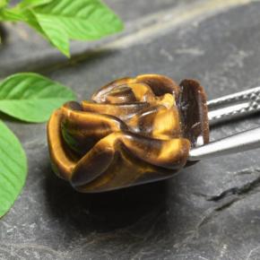 Tiger's Eye Gemstone in 15.8 x 15.7 mm Size for Sale, Tiger's Eye Stone in Golden Brown Color